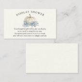 White en Blue Pumpkin Baby shower Display Shower Informatiekaartje (Voorkant / Achterkant)