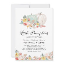 White en Blue Pumpkins Autumn Twins Baby shower