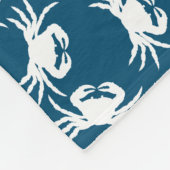 White en Blue Seamless Crab Pattern Fleece Deken (Hoek)