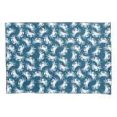 White en Blue Seamless Crab Pattern Kussensloop (Voorkant)