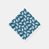 White en Blue Seamless Crab Pattern Servet (Hoek)