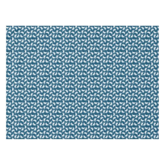 White en Blue Seamless Crab Pattern Tafelkleed (Voorkant (Horizontaal))