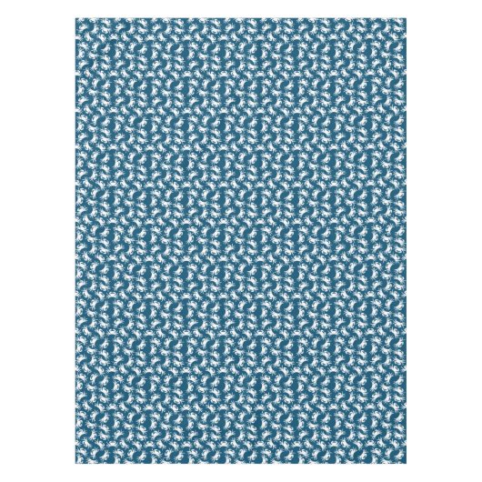 White en Blue Seamless Crab Pattern Tafelkleed (Voorkant)