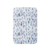 White en Blue Shark Silhouette Pattern Badmat (Voorkant Verticaal)