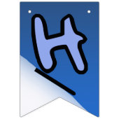 White en Blue Snowboard Birthday Vlaggetjes (Tweede vlag)