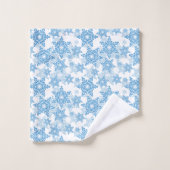White en Blue Snowflake Seamless Pattern Bad Handdoek (Wasdoekje)