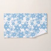 White en Blue Snowflake Seamless Pattern Bad Handdoek (Handdoek)