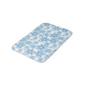 White en Blue Snowflake Seamless Pattern Badmat (Gekanteld)