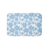 White en Blue Snowflake Seamless Pattern Badmat (Voorkant)