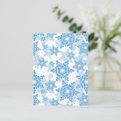 White en Blue Snowflake Seamless Pattern Briefkaart (Staand voorkant)