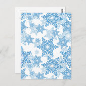 White en Blue Snowflake Seamless Pattern Briefkaart (Voorkant / Achterkant)