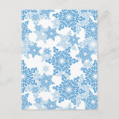 White en Blue Snowflake Seamless Pattern Briefkaart (Voorkant)