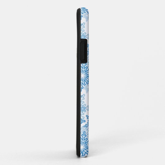 White en Blue Snowflake Seamless Pattern Case-Mate iPhone Case (Achterkant/rechts)