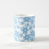 White en Blue Snowflake Seamless Pattern Koffiemok (Center)