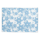 White en Blue Snowflake Seamless Pattern Kussensloop (Achterkant)