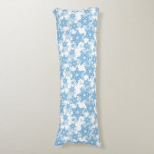 White en Blue Snowflake Seamless Pattern Lichaamskussen (Voorkant Verticaal)
