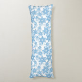 White en Blue Snowflake Seamless Pattern Lichaamskussen (Achterkant (Verticaal))