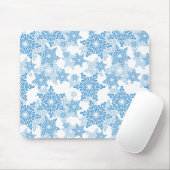 White en Blue Snowflake Seamless Pattern Muismat (Met muis)