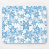 White en Blue Snowflake Seamless Pattern Muismat (Voorkant)