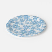 White en Blue Snowflake Seamless Pattern Papieren Bordje (Gekanteld)