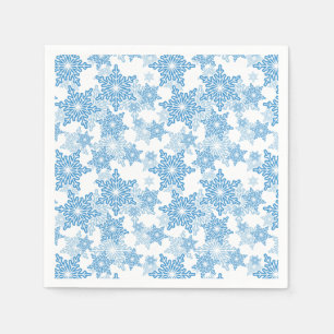 White en Blue Snowflake Seamless Pattern Servet