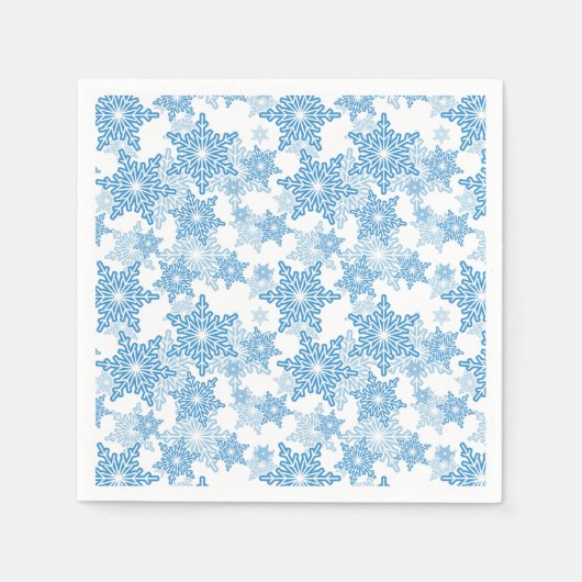 White en Blue Snowflake Seamless Pattern Servet (Voorkant)
