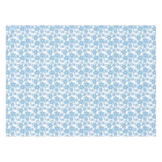 White en Blue Snowflake Seamless Pattern Tafelkleed (Voorkant (Horizontaal))