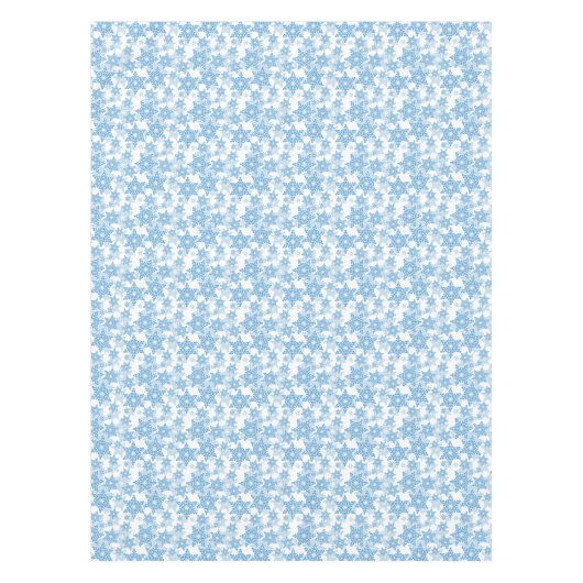 White en Blue Snowflake Seamless Pattern Tafelkleed (Voorkant)