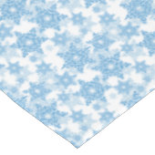 White en Blue Snowflake Seamless Pattern Tafelkleed (Gekanteld)