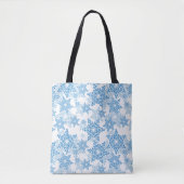 White en Blue Snowflake Seamless Pattern Tote Bag (Voorkant)