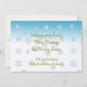 White en Blue Snowflakes Elegant Kerstmis Kaart (Achterkant)