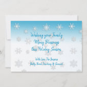 White en Blue Snowflakes Elegant Kerstmis Kaart (Achterkant)