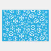White en Blue Snowflakes Winter Holiday Pattern Inpakpapier Vel (Voorkant 3)