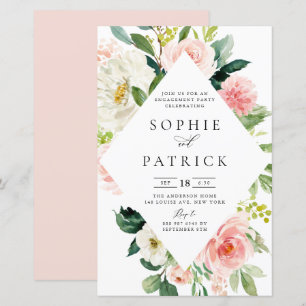White en Blush Floral Lijst Engagement Party
