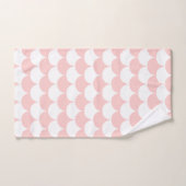 White en Blush Pink Scallop Bad Handdoek (Handdoek)