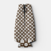 White en Brown Checkered Pattern Flesjeskoeler (Achterkant)