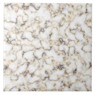 White en Brown Faux Marble Granite  Tegeltje