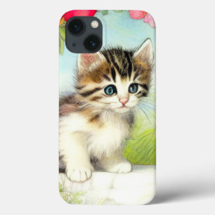  White en Brown Kitten met bloemen Case-Mate iPhone Case