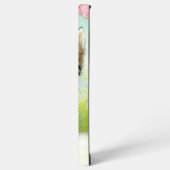  White en Brown Kitten met bloemen Samsung Galaxy Hoesje (Linkerkant)