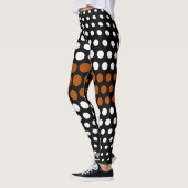 White en Brown Polka Dot Pattern Leggings (Links)