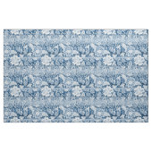 White en Classic Blue Boho Flowers Stof (Yard (91,4 cm))