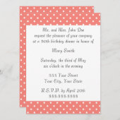 White en Coral Pink Pink Pattern Kaart (Voorkant / Achterkant)