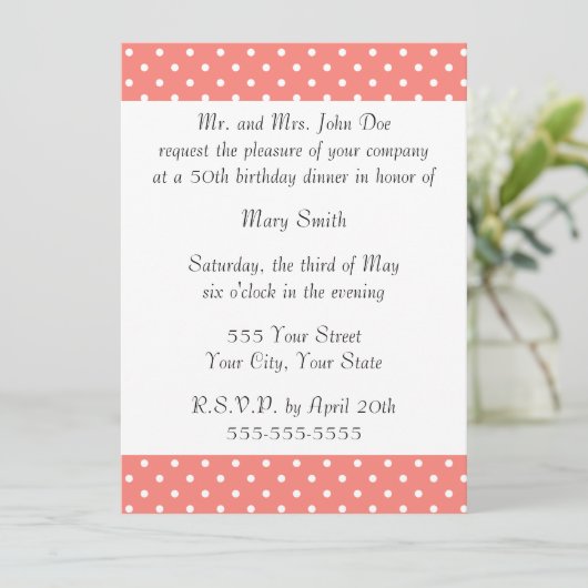 White en Coral Pink Pink Pattern Kaart (Staand voorkant)