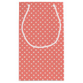 White en Coral Pink Pink Pattern Klein Cadeauzakje (Achterkant)