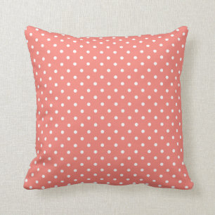 White en Coral Pink Pink Pattern Kussen