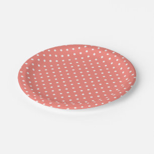 White en Coral Pink Pink Pattern Papieren Bordje