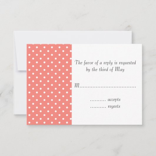White en Coral Pink Pink Pattern RSVP Kaartje (Voorkant)