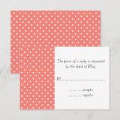 White en Coral Pink Pink Pattern RSVP Kaartje (Voorkant / Achterkant)