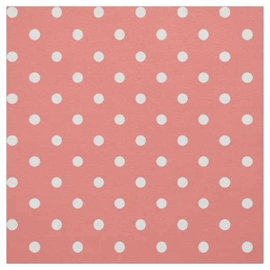 White en Coral Pink Pink Pattern Stof (Swatch)