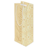 White en Cream Floral Wijn Cadeautas (Achterkant Gekanteld)